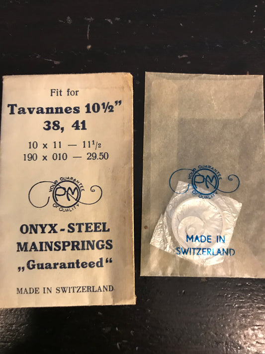 PM Mainspring for Tavannes caliber 38, 41 - ONYX Steel