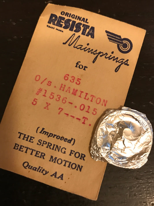 Resista Mainspring for Hamilton 0s Factory No. 1536 - Steel