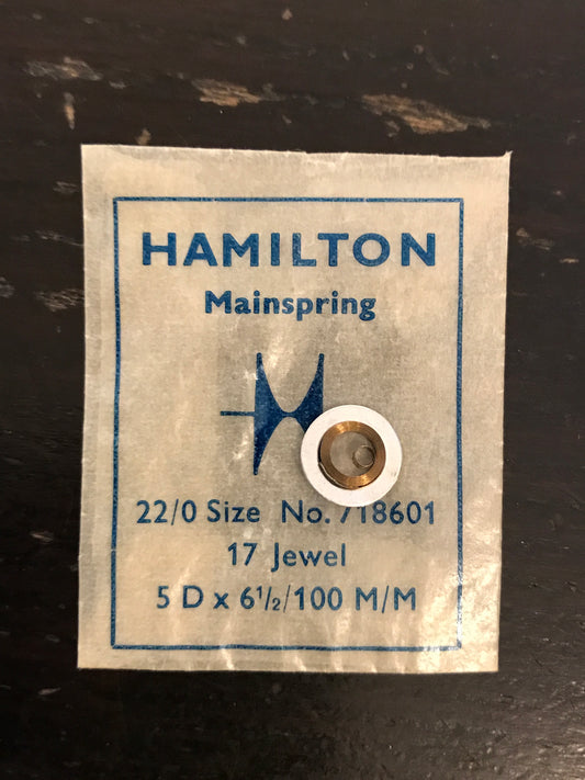 Hamilton Factory Mainspring No. 718601 for 22/0s - Steel