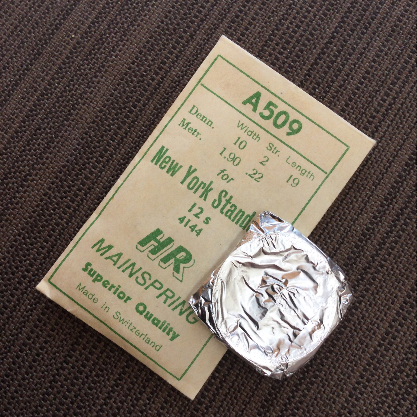 HR Mainspring A509 for 12s NY Standard Factory No. 4144 - Steel