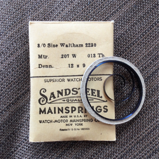 Sandsteel Mainspring for Waltham 0s & 3/0s #2230 - Steel