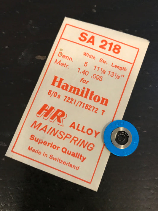 HR Mainspring SA218 for 8/0 Hamilton #7221 / 718272 - Alloy