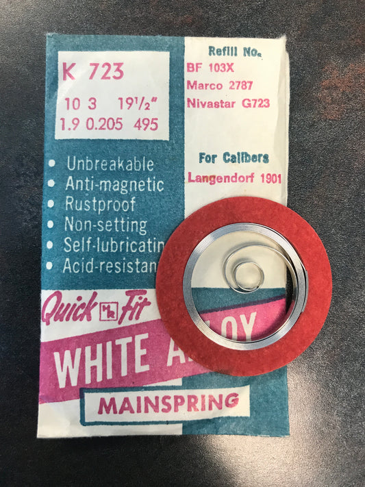 HR Quick Fit Mainspring K723 for Langendorf 1901 - Alloy