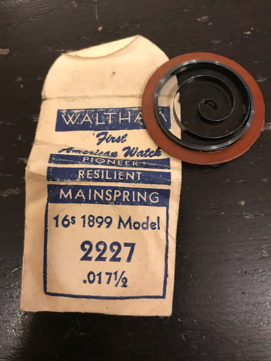 Waltham Factory Mainspring for 16s No. 2227 - Steel