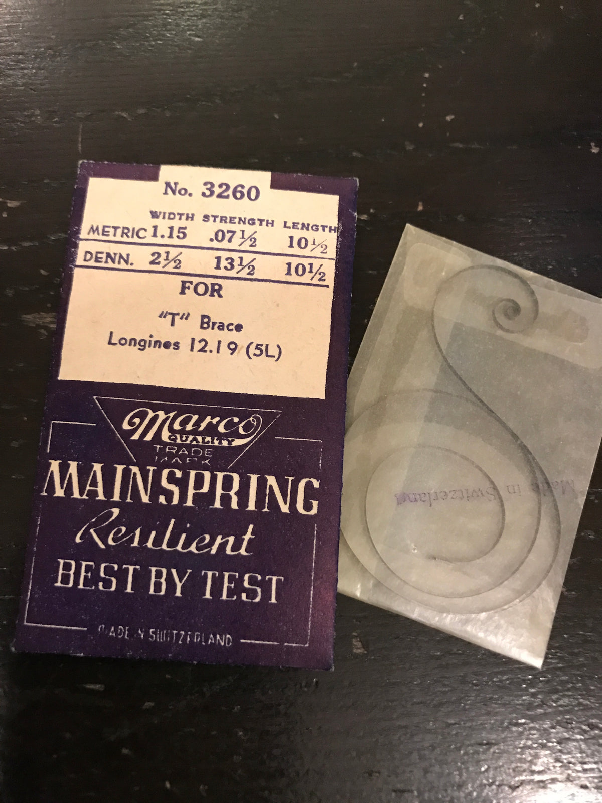 Marco Mainspring #3260 for Longines Caliber 12.19 (5L) - Steel