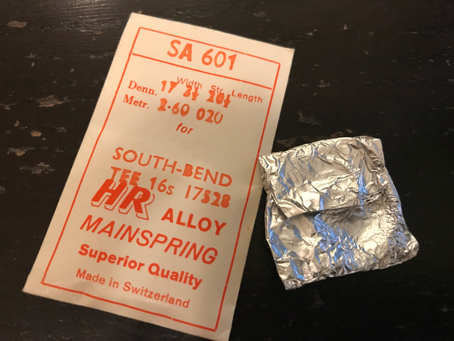 HR Mainspring SA601 for South Bend 16s No. 17528 - Alloy