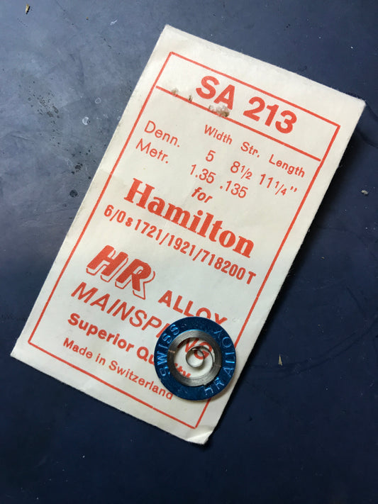 HR Mainspring SA213 for 6/0 Hamilton #1721/ 1921 / 718200 - Alloy