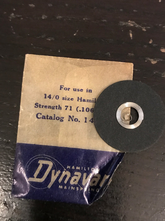 Hamilton Dynavar 14/0s Factory Mainspring #14433 - Alloy