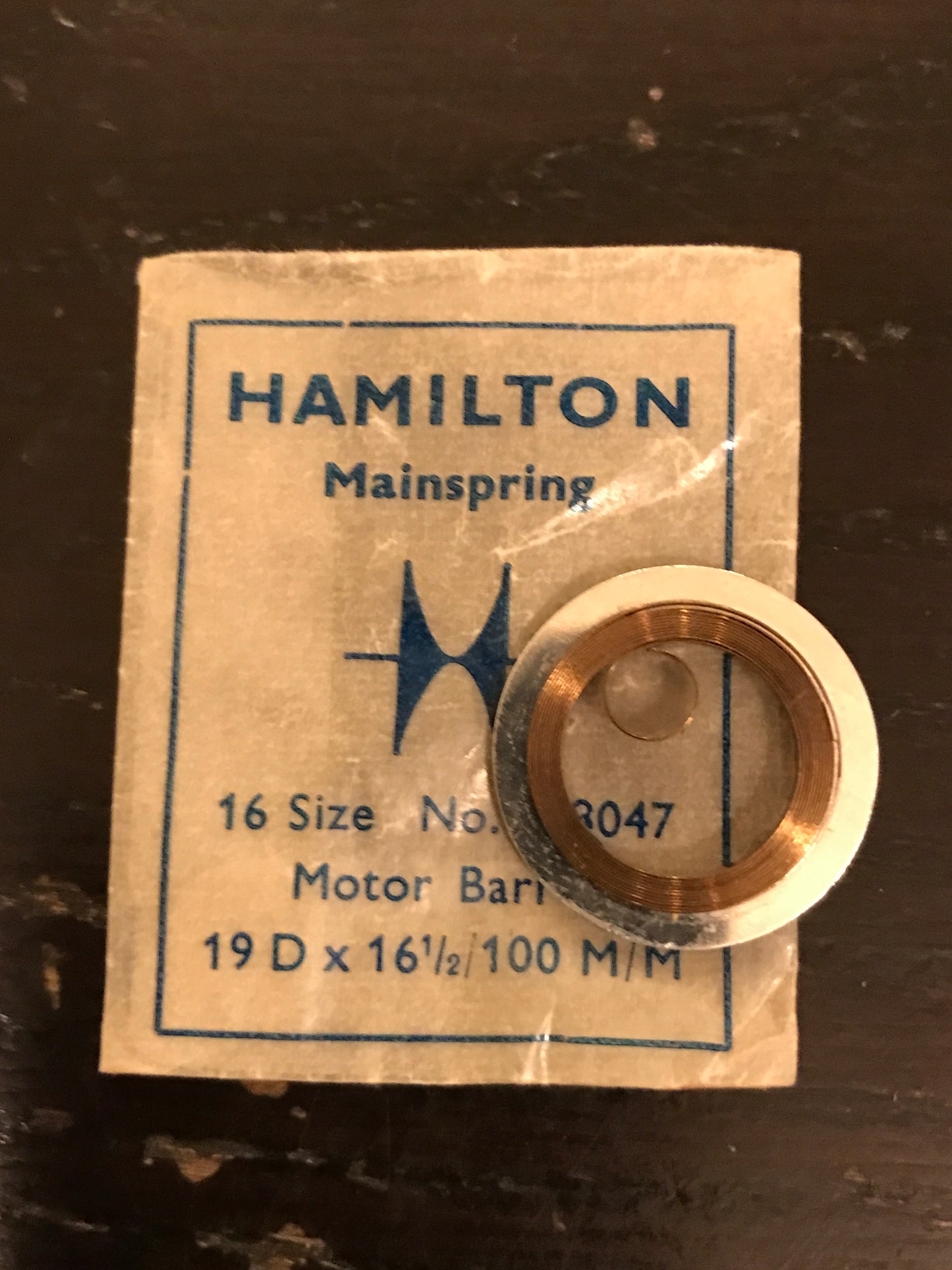 Hamilton Factory Mainspring for 16s Motor Barrel Factory No. 718047 - Steel