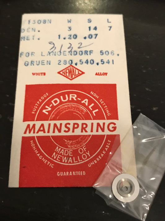 NEWALL Mainspring #1308N for Langendorf 506 & Gruen 280, 540, 541 - Alloy