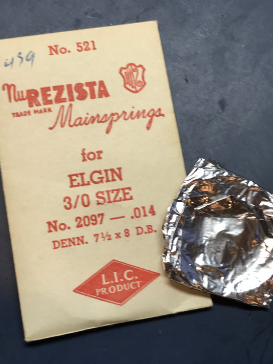 NuRezista Mainspring #521 for Elgin 3/0s No. #2097 - Steel