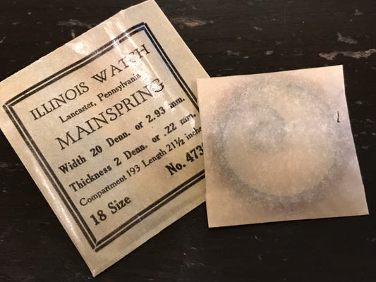 Illinois Factory Mainspring #47303 for 18s Pocket Watches - Steel