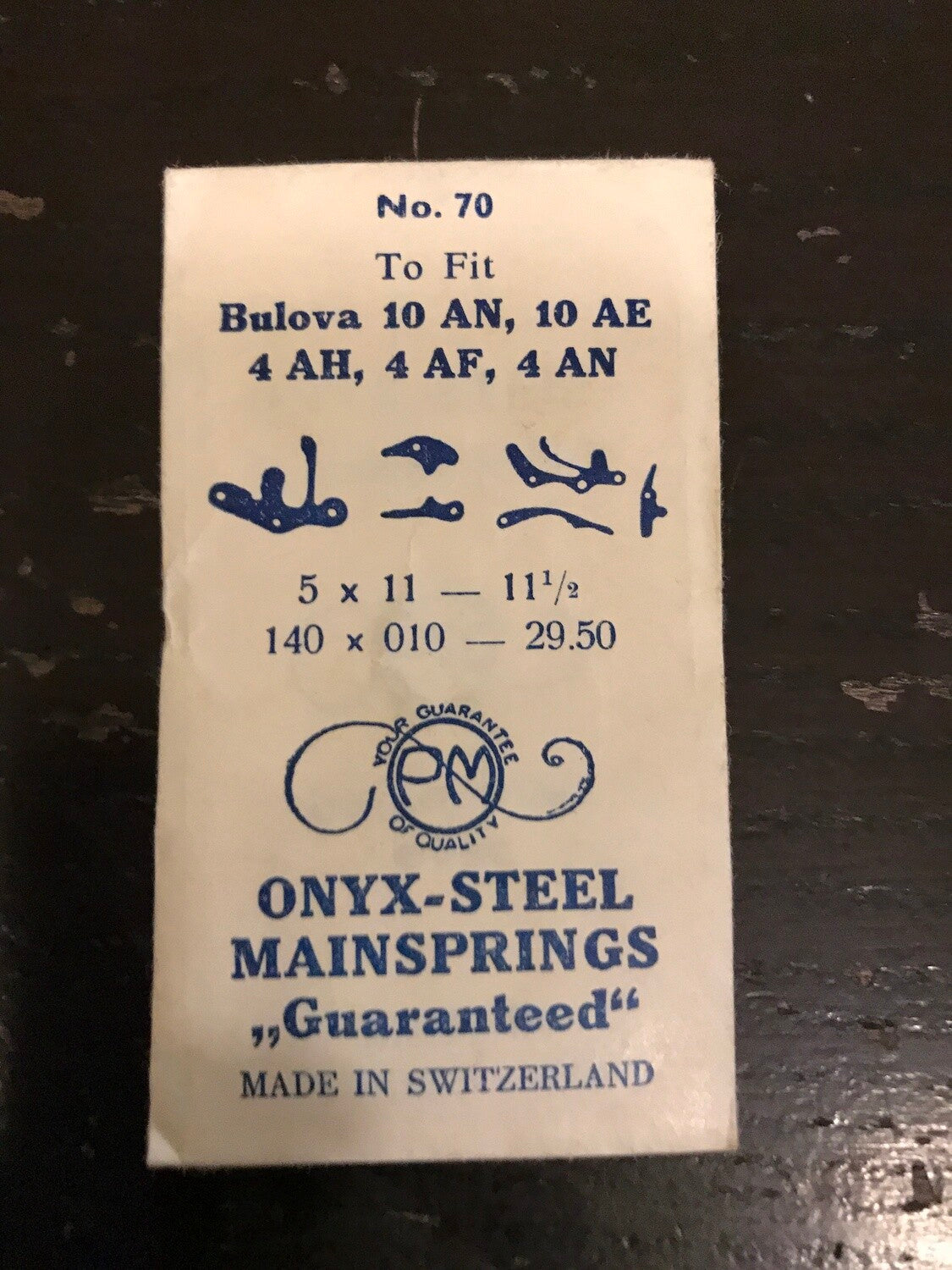PM Mainspring No. 70 for Bulova 10AE, 10AN, 10AX movements - steel