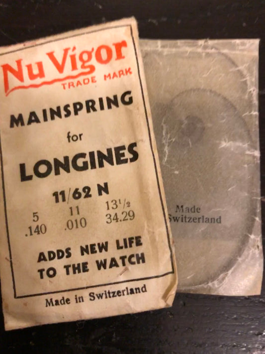 NuVigor Mainspring for Longines 11/62N - Steel