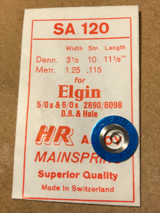 HR Mainspring SA120 for Elgin 5/0s & 6/0 Factory No. 2890 - Alloy