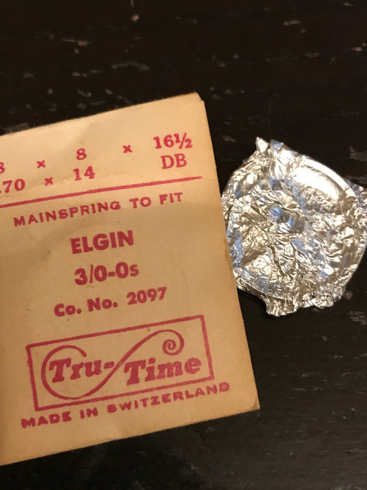 Tru-Time Mainspring For Elgin 0s &3/0s Factory No. 2097 - Steel