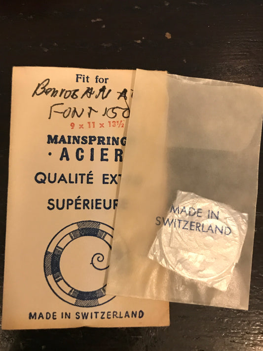 ACIER Mainspring for Benrus AN & AO & Font 150, 152, 166 - Steel