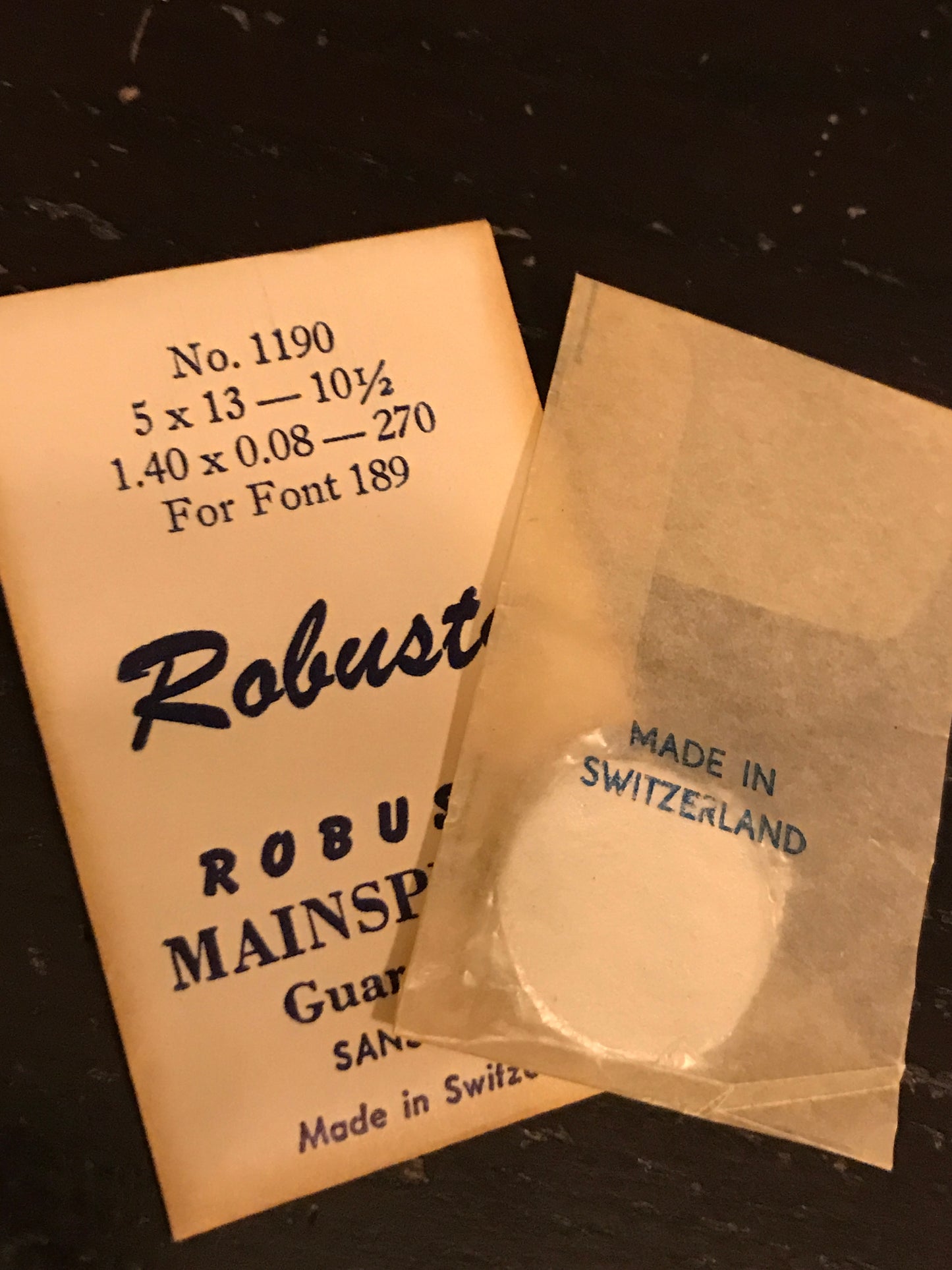 Robusta Mainspring No. 1190 for FONT caliber 189 - Steel