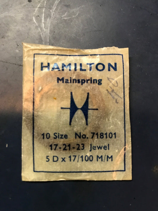 Hamilton Factory Mainspring for 10s Hamilton No. 718101 / 6021 - Steel