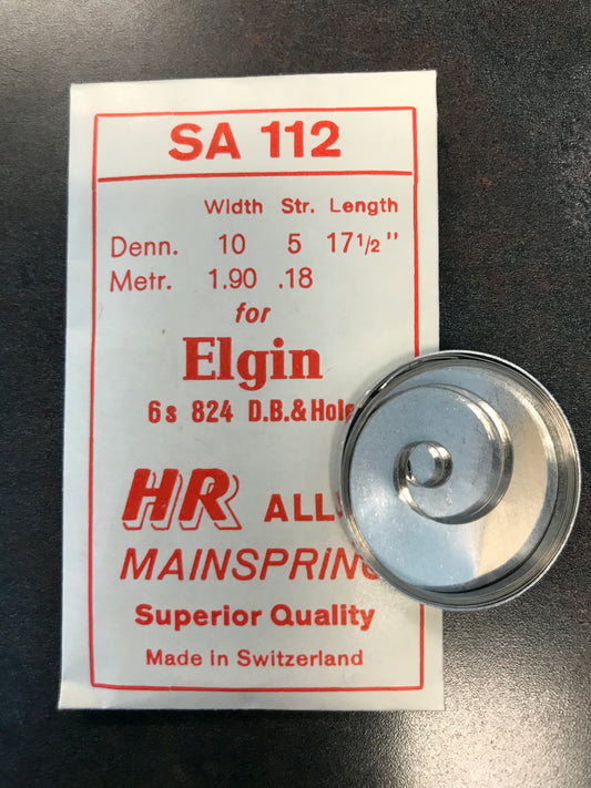 HR Mainspring SA112 for 6s Elgin Pocket Watch Factory No. 824 - Alloy