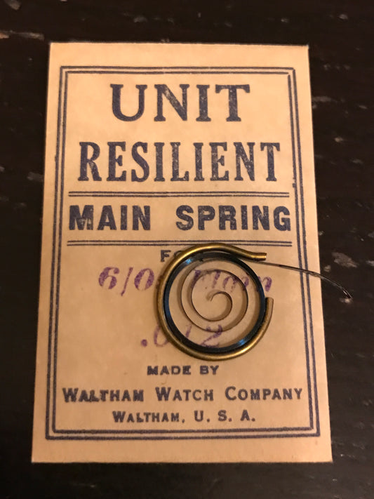 Elgin 5/0s & 6/0s Mainspring Factory No. 2890 Made by Waltham - Steel