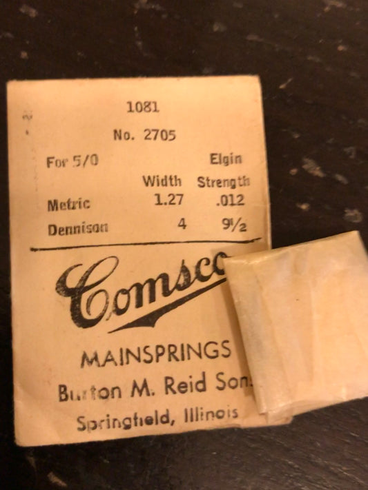 Comsco Mainspring #1081 for Elgin 5/0s No. 2705 - Steel