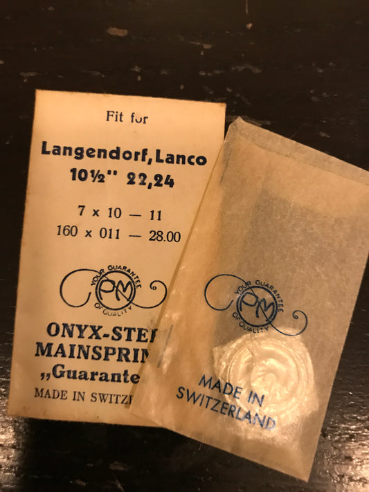 PM Mainspring for 10½ ligne Langendorf caliber 22, 24 - ONYX Steel