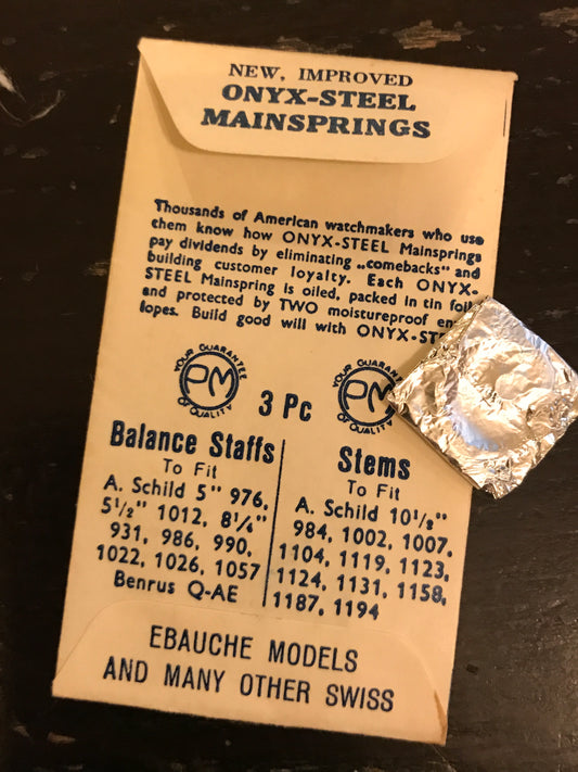 PM Mainspring for Bulova caliber 9AT & 6R - ONYX Steel