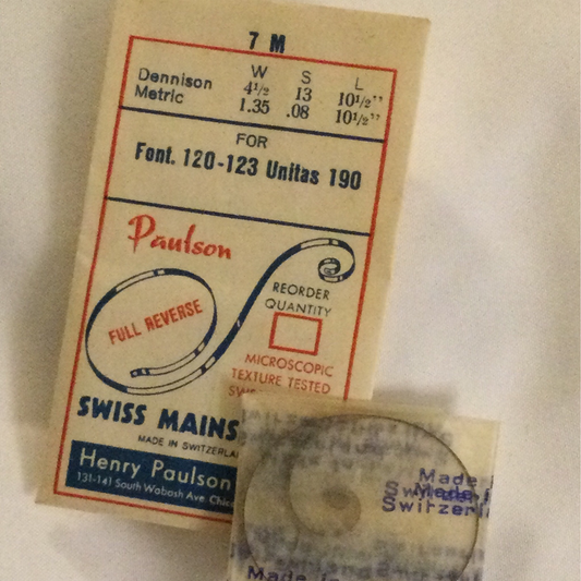 Paulson Mainspring No.7M for Font 120 - 123 & Unitas 190 - Steel