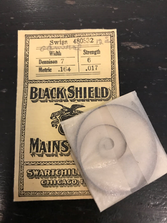 Swartchild Black Shield Mainspring for Admiral 12s - Steel