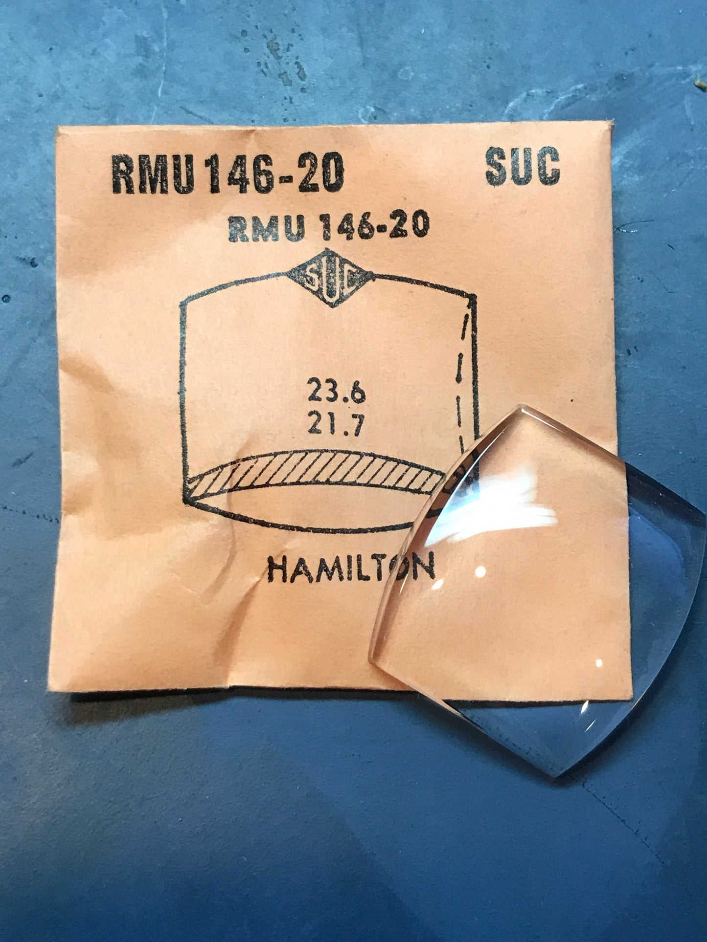 SUC Rocket Crystal RMU 146-20 for HAMILTON - 23.6 x 21.7mm - New