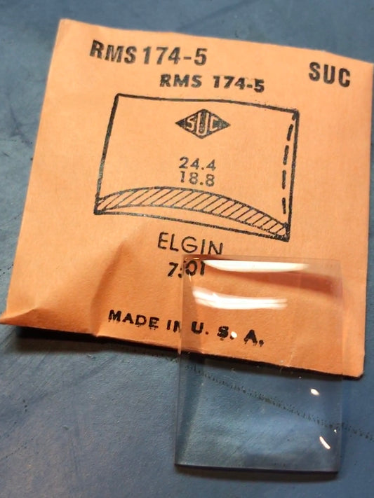 SUC Rocket Crystal RMS 174-5 for ELGIN case #7501 - 24.4 x 18.8mm - New