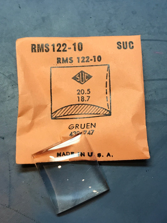 SUC Rocket Crystal RMS 122-10 for GRUEN 430 / 747 - 20.5 x 18.7mm - New