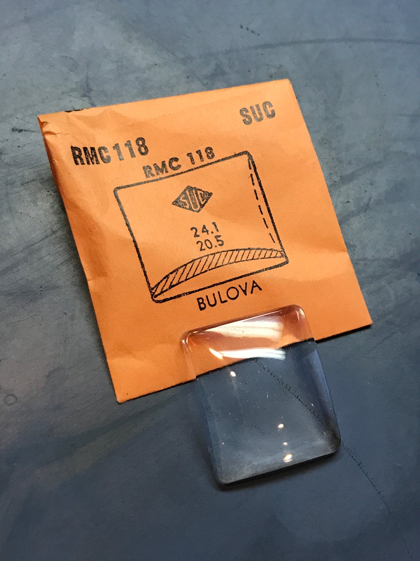 SUC Rocket Crystal RMC 118 for BULOVA - 24.1 x 20.5mm - New