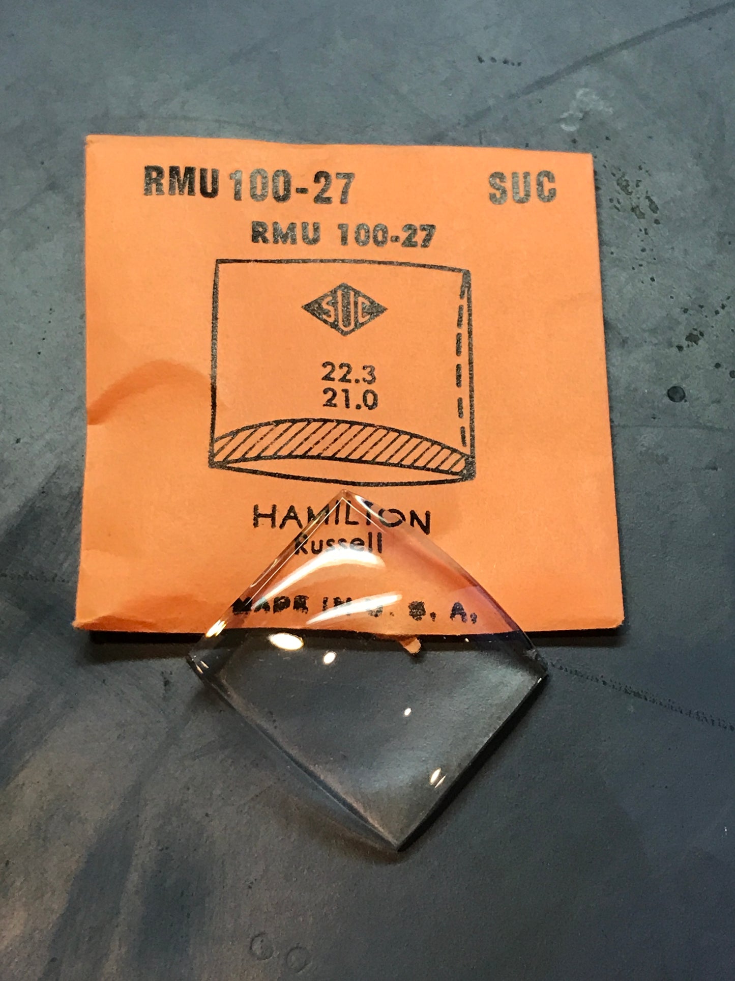 SUC Rocket Crystal RMU 100-27 for HAMILTON Russell - 22.3 x 21.0mm - New