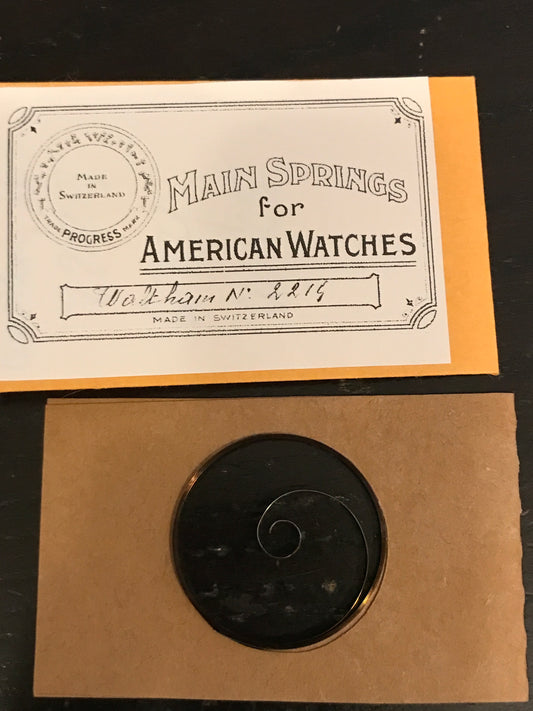 Progress Mainspring for 6s Waltham Model 1890 Factory No. 2219 - Steel