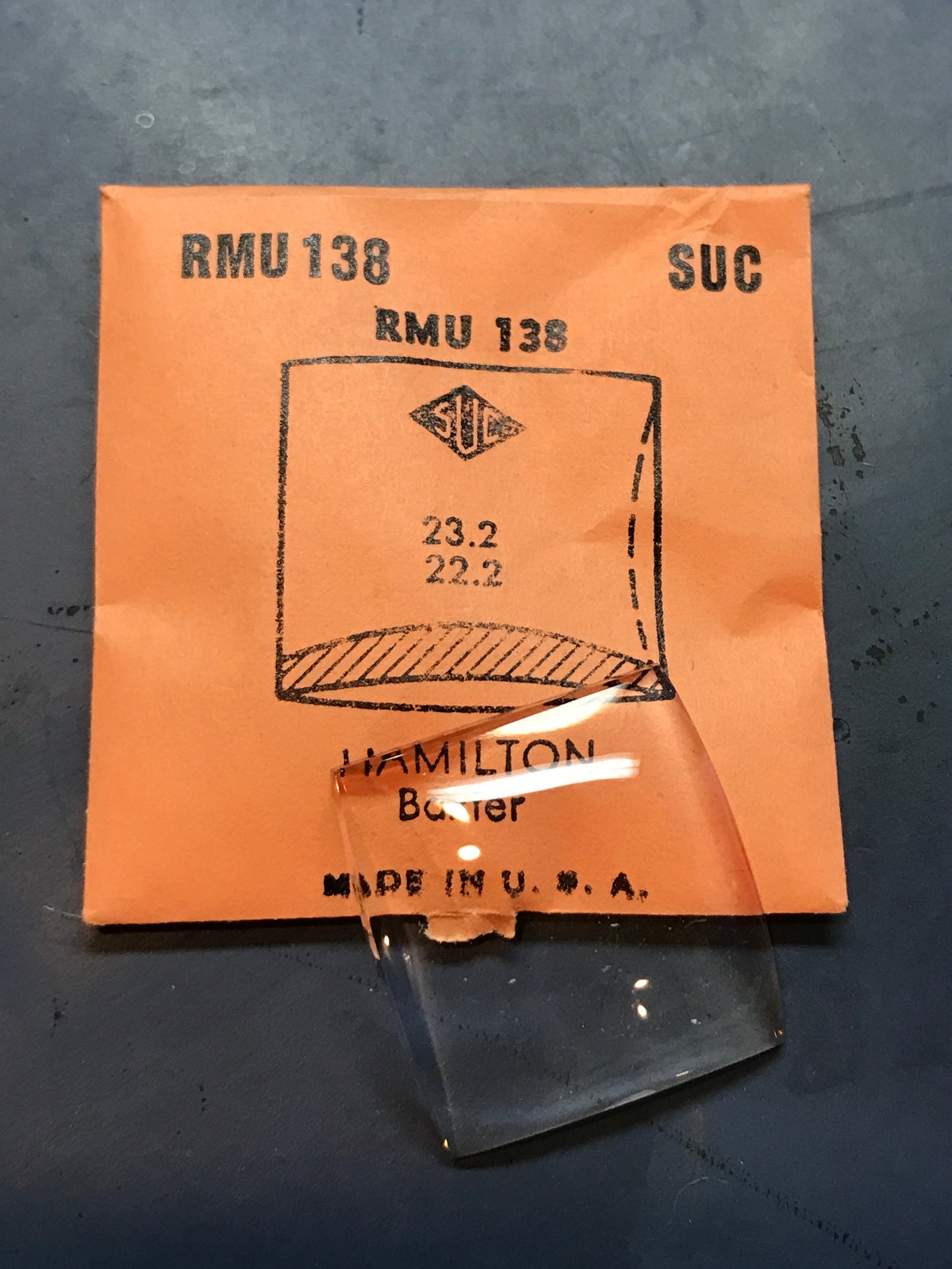 SUC Rocket Crystal RMU 138 for HAMILTON Baxter - 23.2 x 22.2mm - New