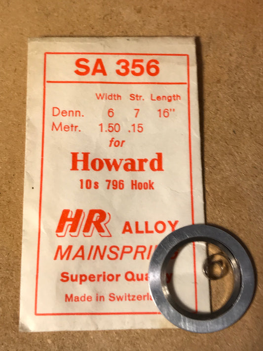 HR Mainspring SA356 for 10s Howard No. 796 - Alloy