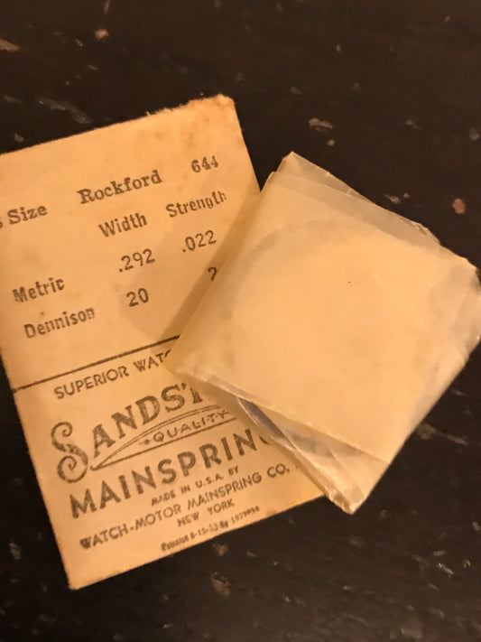 Sandsteel Mainspring for Rockford 18s Factory No. 644- Steel