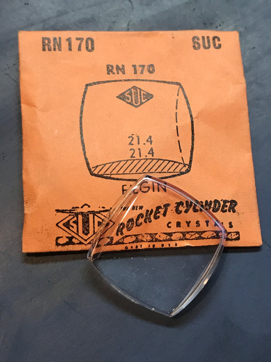 SUC Rocket Crystal RN 170 for ELGIN cushion shape case - 21.4 x 21.4mm - New