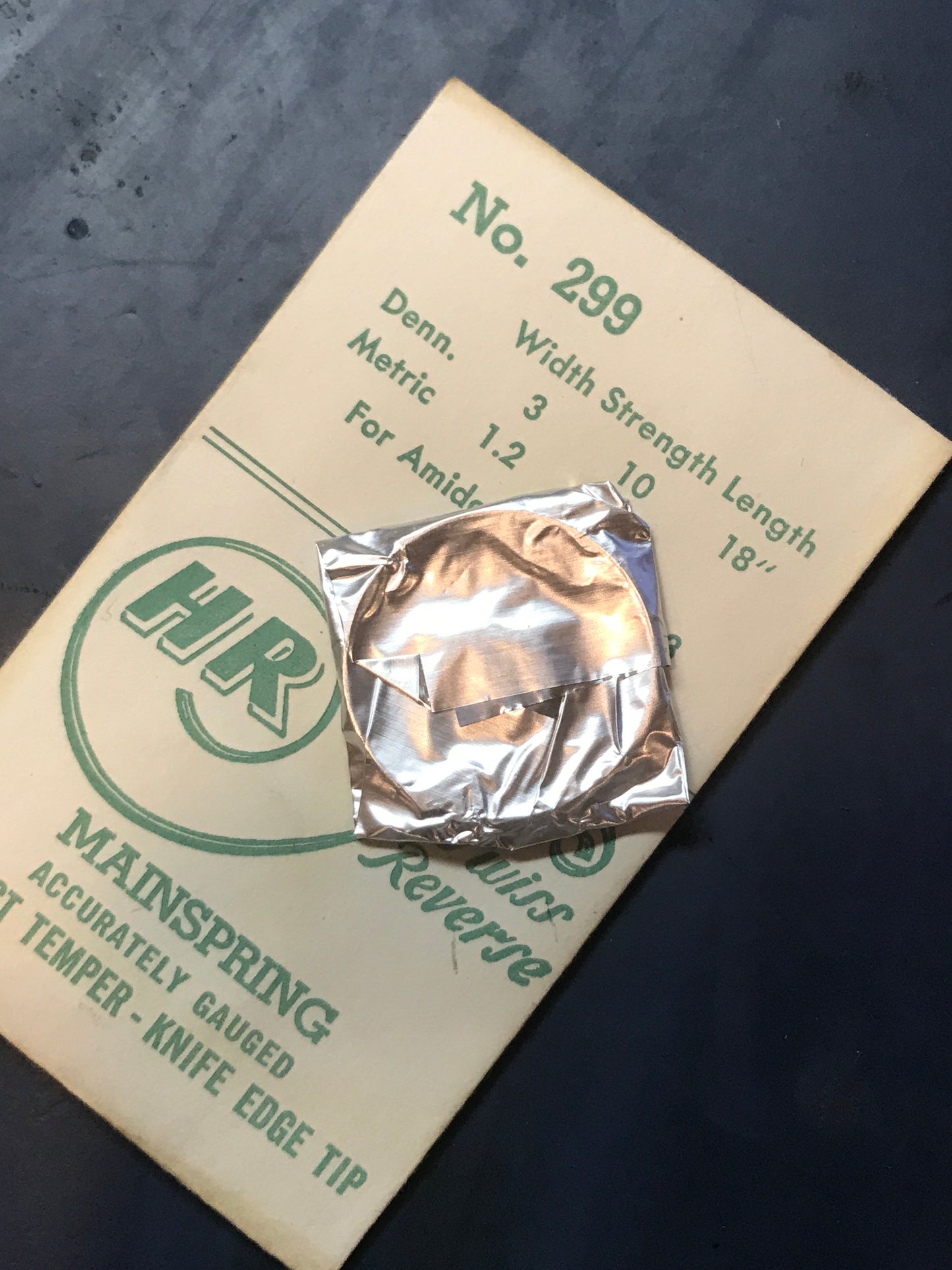 HR Mainspring #299 for Amida 72 & BFG 33 Pin Lever Movement - Steel