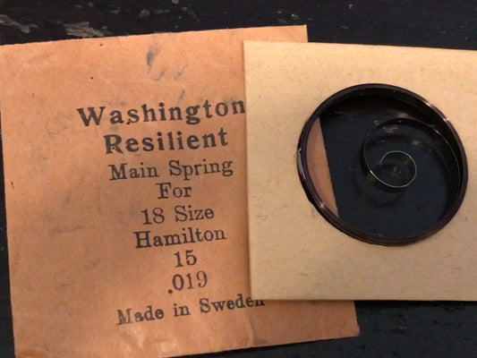Washington Mainspring for 18s Hamilton No. 15 - Steel