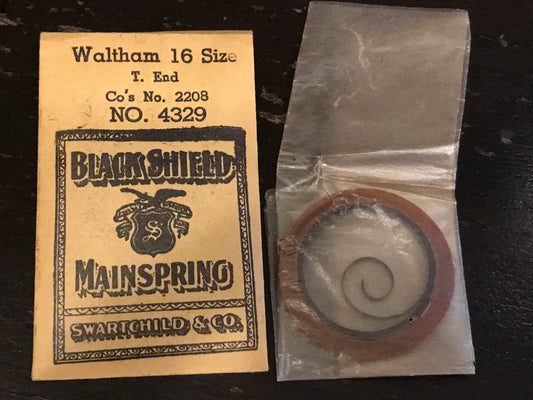 Swartchild Mainspring for 16s Waltham Model 1872 Factory No. 2208 - Steel