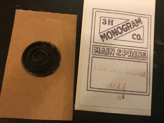 3H Monogram Mainspring for 12s South Bend Factory No. 55528 - Steel