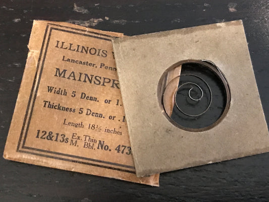 Illinois Factory Mainspring No. 47338 for 12s & 13s Models - Steel