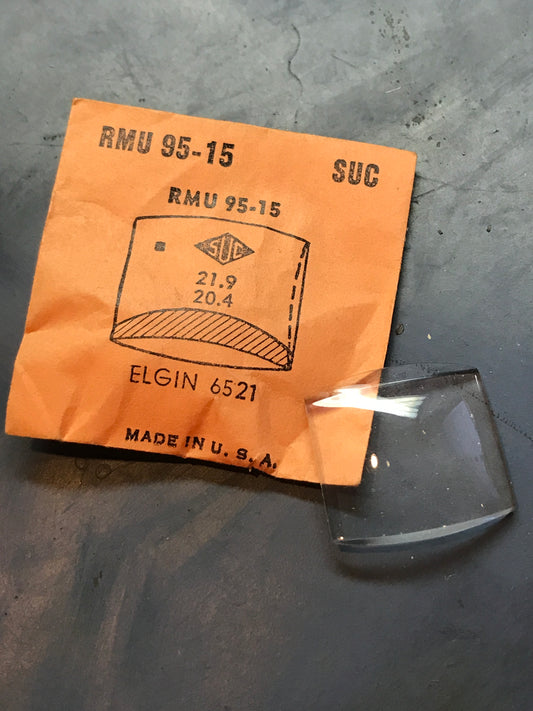 SUC Rocket Crystal RMU 95-15 for ELGIN case #6521 - 21.9 x 20.4mm - New