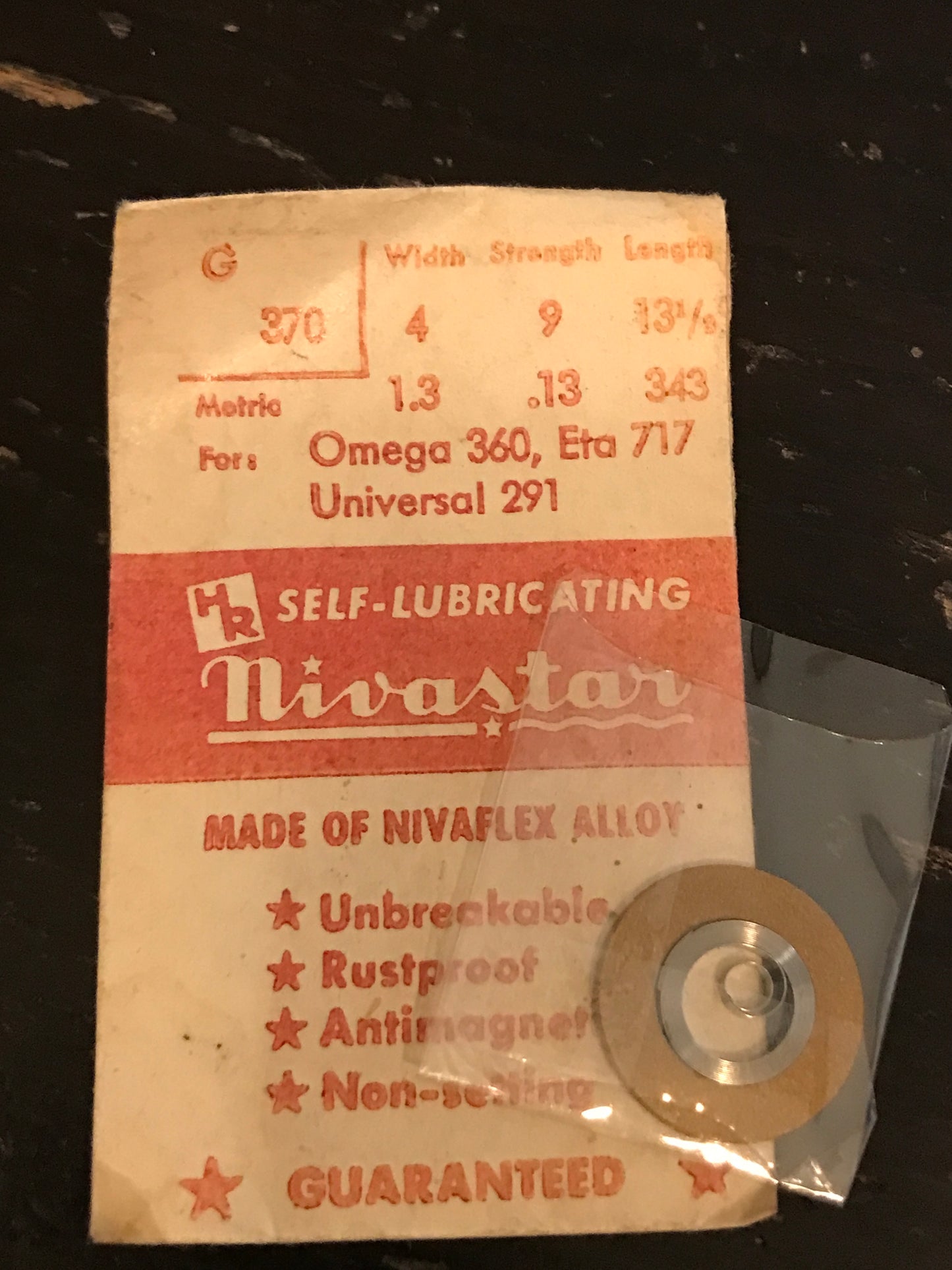 HR Nivastar Mainspring G370 for Omega 360, ETA 717, Universal 291 - Alloy