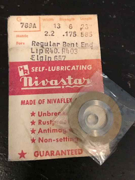 HR Nivastar Mainspring G789A for Elgin 12s Grade 657 & LIP R40 - Alloy
