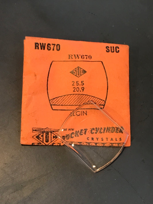 SUC Rocket Crystal RW 670 for ELGIN - 25.5 x 20.9mm - New