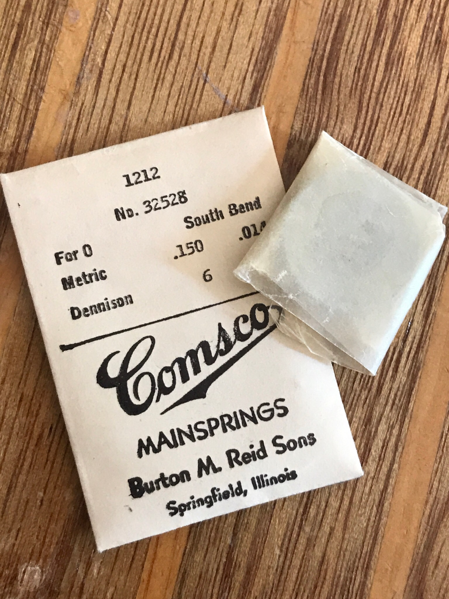 Comsco Mainspring #1212 for 0s South Bend Factory No. 32528 - Steel